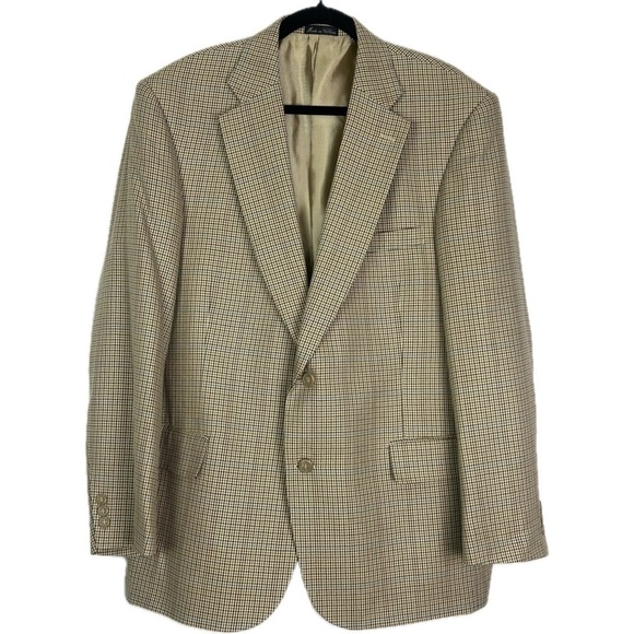 Cezar Del Prado Other - Cezar Del Prado Silk Wool Blend Houndstooth Two Button Blazer Sport Coat…